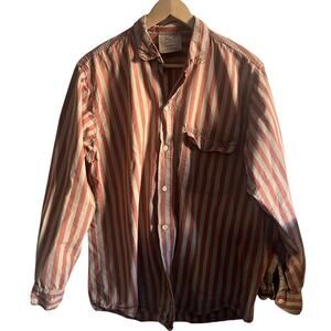 ACA striped button down red and beige size large